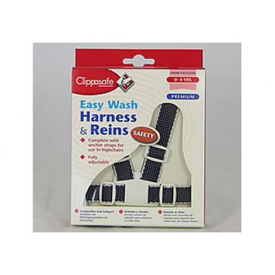 Вожжи Easy Wash Harness and Reins black/white