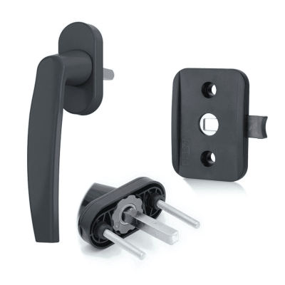 Блокиратор с ручкой для окна Winlock 70010+13290164045 чорный